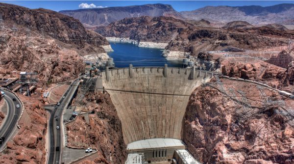hoover dam areal view